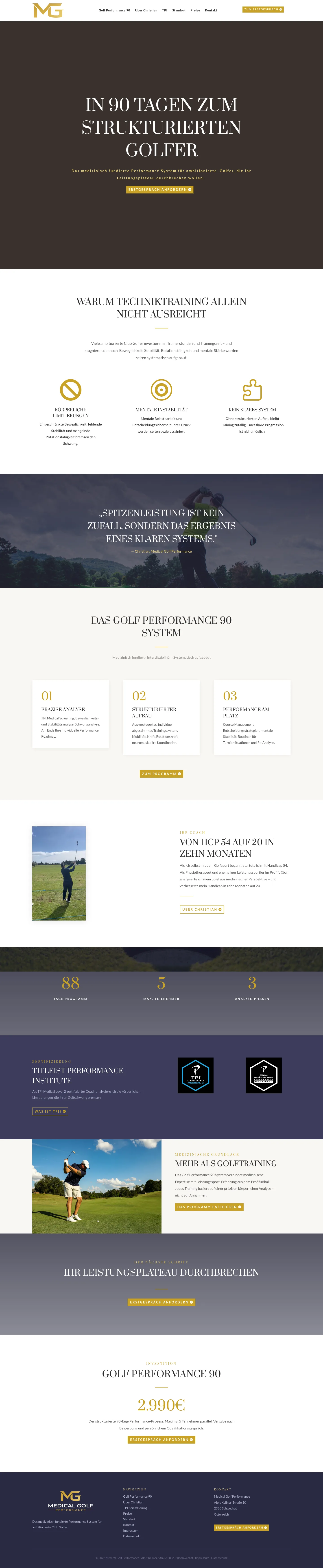 Screenshot von Medical Golf Performance