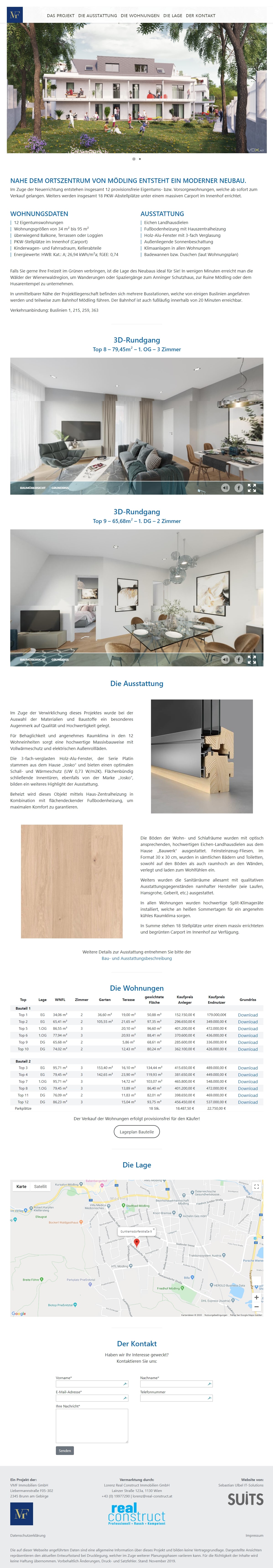 Screenshot von Guntramsdorferstrasse 9 - Projektwebsite